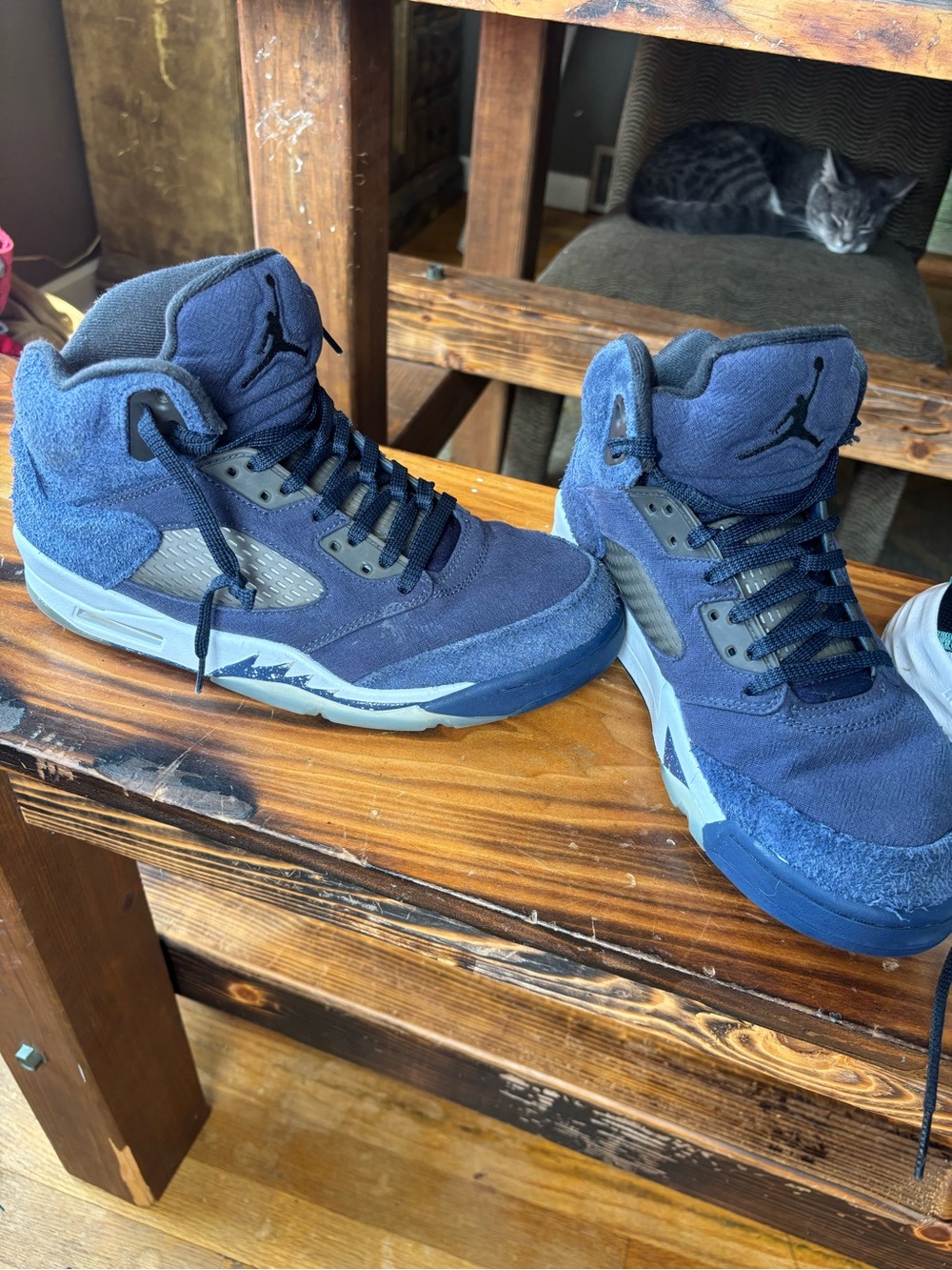 Jordan Men’s High-Top Sneakers in Navy and Gray